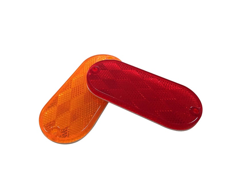 MAXXHAUL 50016 20-Pack Oval Reflectors 10 Red - 10 Amber Self Adhesive Or Drill Mount - DOT, 20 Pack - Image 3